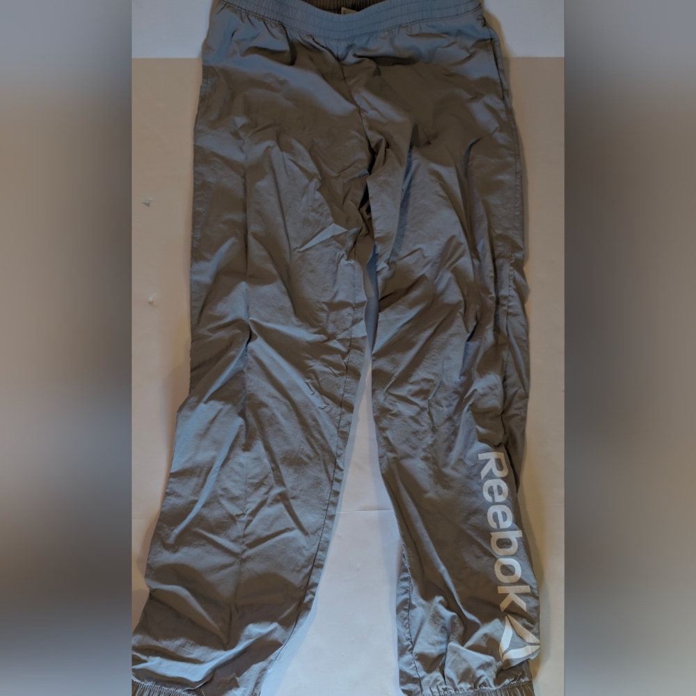 Reebok Nylon Joggers Sz 14/16 Light Gray Athletic Pants